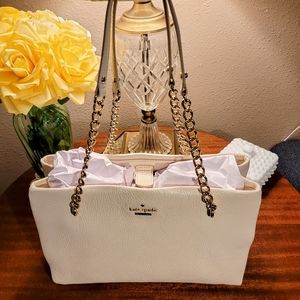 Kate Spade Cream Leather Satchel Chain Straps NWOT